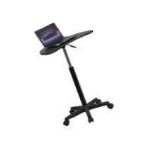Height Adjustable Mobile Laptop Computer Desk with Black Top