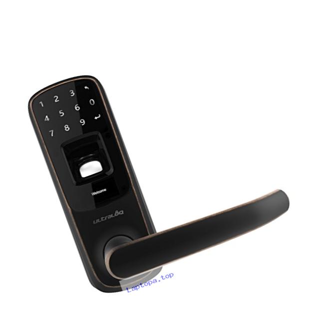 Ultraloq UL3 Fingerprint and Touchscreen Keyless Smart Lever Door Lock (Aged Bronze)