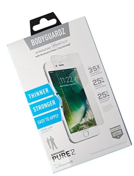 BodyGuardz - Pure Glass Screen Protector, Ultra-thin Tempered Glass Screen Protection for iPhone 7