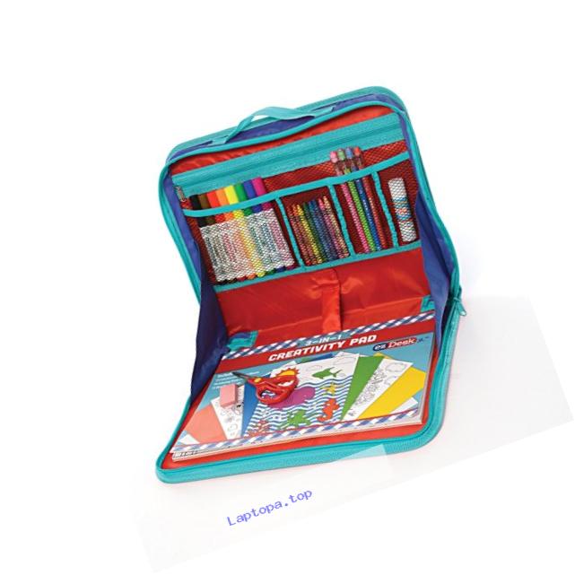 EZDesk Travel Activity Kit, Laptop Style Desk with Writing and Craft Accessories, Mdl. #T100, 11.18