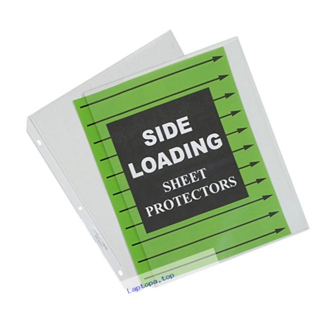 C-Line Side Loading Heavyweight Poly Sheet Protectors, Clear, 8.5 x 11 Inches, 50 per Box (62313)